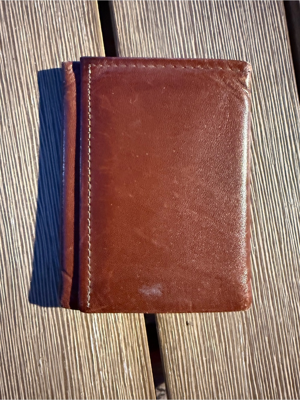 Vintage Amity Cowhide Leather Wallet Made in USA Brown Trifold Wallet
